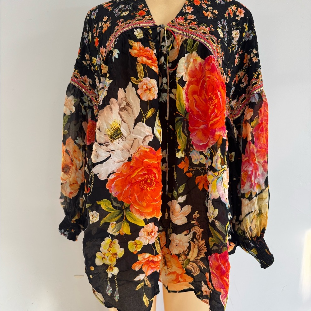 Camilla Orange and Red Oversized Blouse